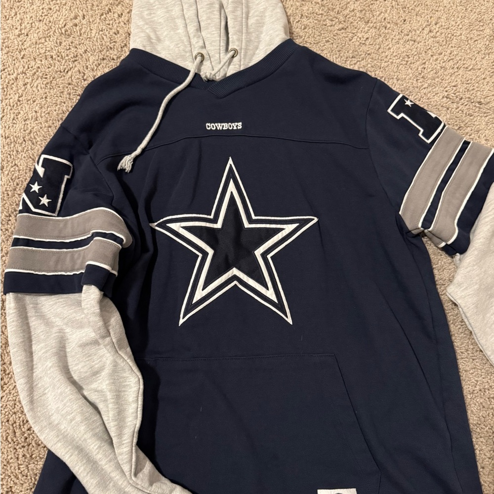 47 Brand Dallas Cowboys Navy and Gray Crewneck Pullover